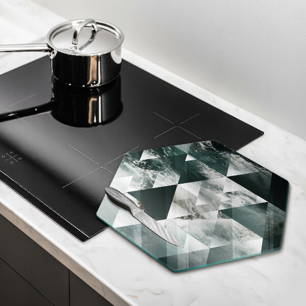 Deska szklana do kuchni Trójkąty i woda