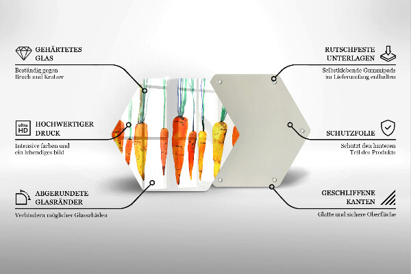 Deska szklana do kuchni Ilustracja marchewki
