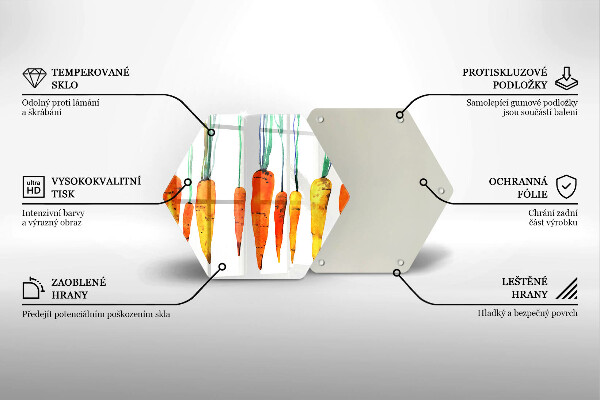 Deska szklana do kuchni Ilustracja marchewki