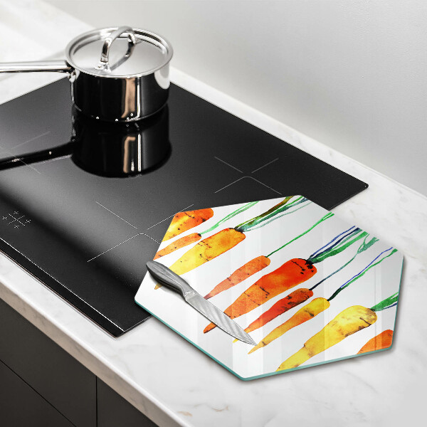 Deska szklana do kuchni Ilustracja marchewki