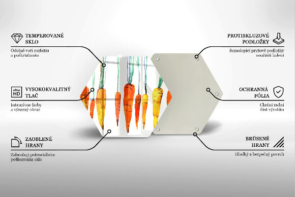 Deska szklana do kuchni Ilustracja marchewki