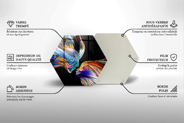 Deska szklana do kuchni Abstrakcja pocałunek