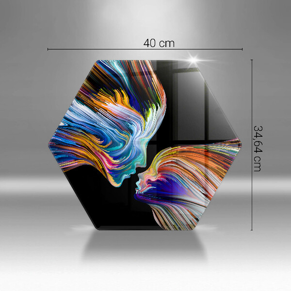 Deska szklana do kuchni Abstrakcja pocałunek