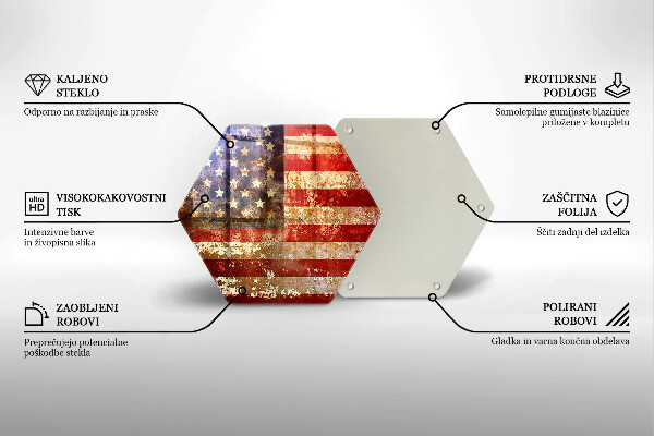 Deska szklana do kuchni USA Flaga Ameryki