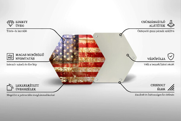 Deska szklana do kuchni USA Flaga Ameryki