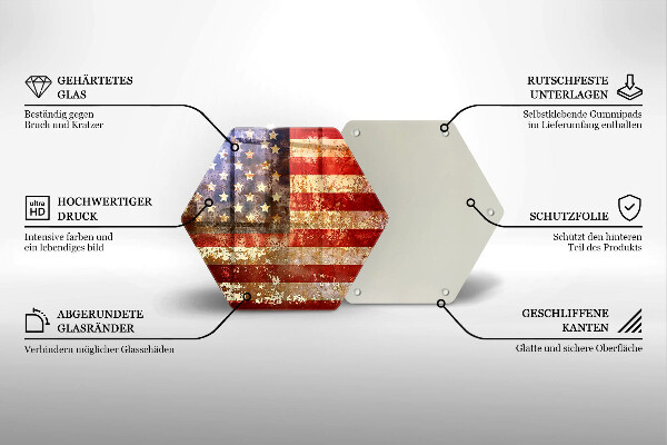 Deska szklana do kuchni USA Flaga Ameryki