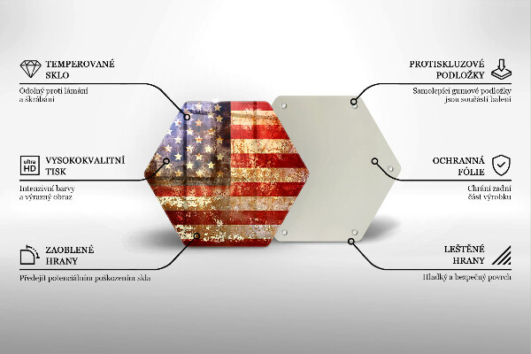 Deska szklana do kuchni USA Flaga Ameryki