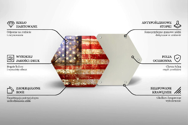 Deska szklana do kuchni USA Flaga Ameryki