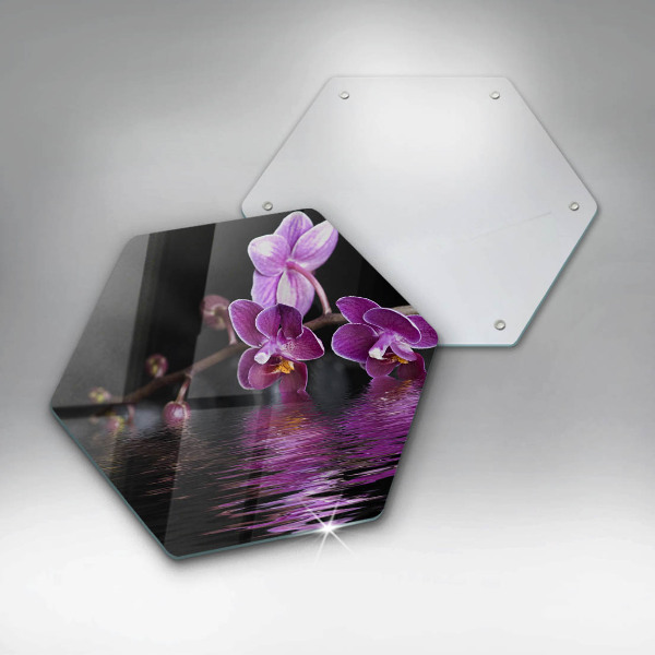 Deska szklana do kuchni Orchidea woda zen