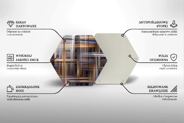 Deska szklana do kuchni Abstrakcyjne linie farb