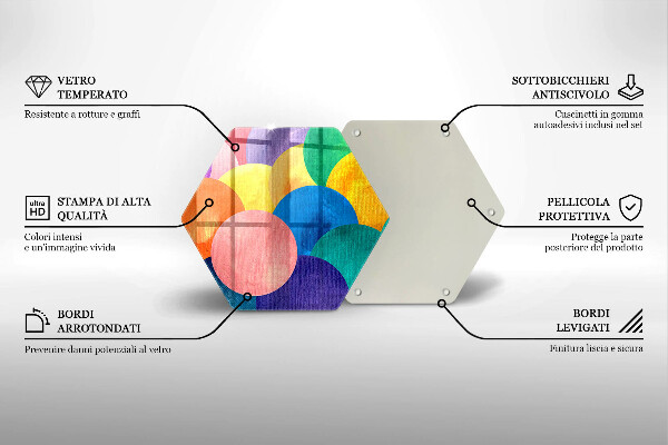 Deska szklana do kuchni Barwne koła