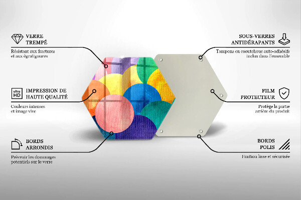 Deska szklana do kuchni Barwne koła