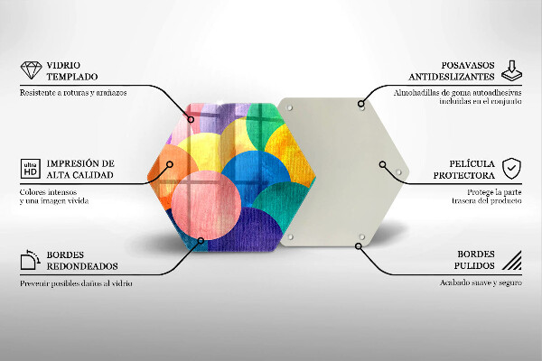 Deska szklana do kuchni Barwne koła