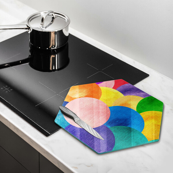 Deska szklana do kuchni Barwne koła