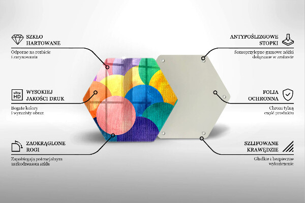 Deska szklana do kuchni Barwne koła