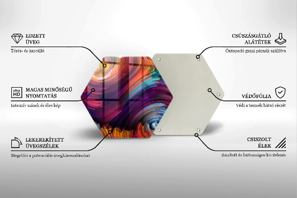 Deska szklana do kuchni Kolorowe pasemka