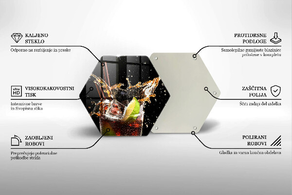 Deska szklana do kuchni Drink z lodem