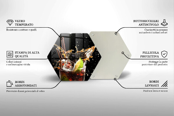 Deska szklana do kuchni Drink z lodem