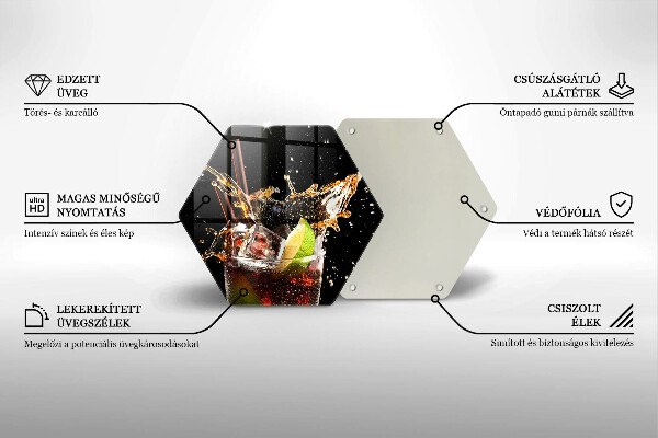 Deska szklana do kuchni Drink z lodem