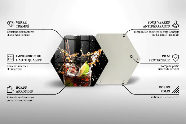 Deska szklana do kuchni Drink z lodem