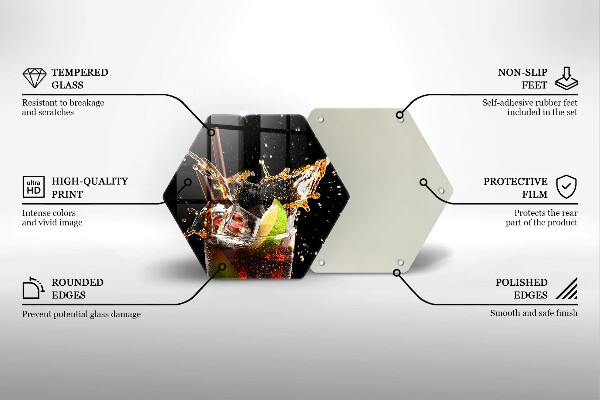 Deska szklana do kuchni Drink z lodem