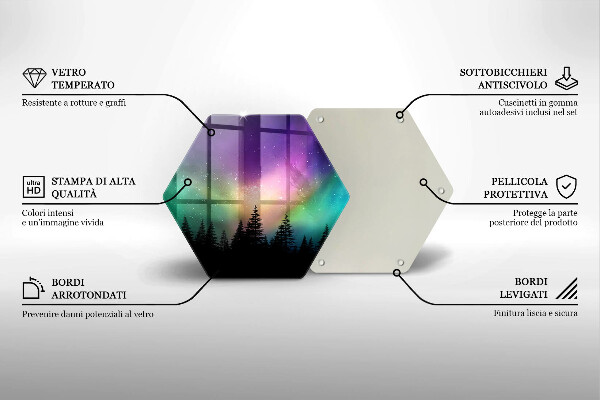 Deska kuchenna Zorza polarna i las