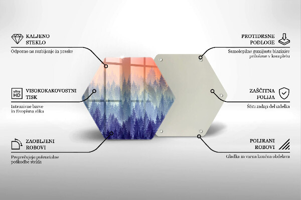 Deska kuchenna Las o zachodzie słońca