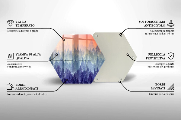 Deska kuchenna Las o zachodzie słońca