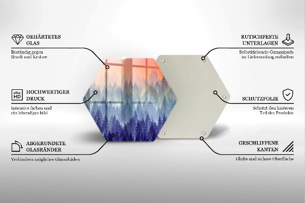 Deska kuchenna Las o zachodzie słońca