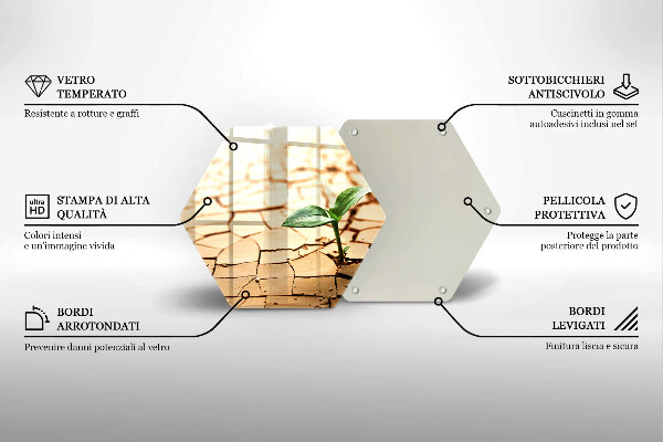Deska szklana do kuchni Samotna roślina