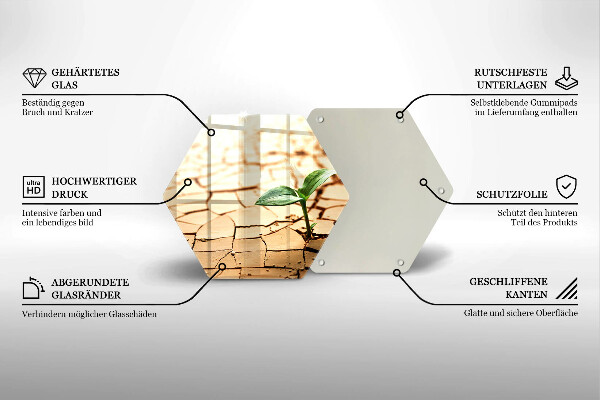 Deska szklana do kuchni Samotna roślina