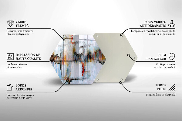 Deska szklana do kuchni Farby abstrakcja