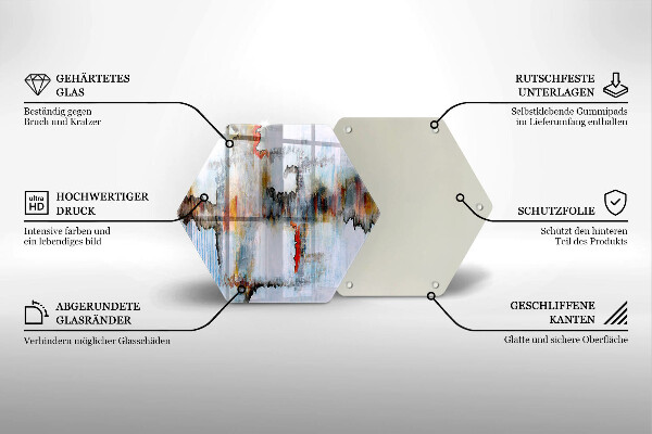 Deska szklana do kuchni Farby abstrakcja