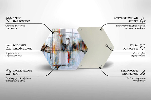 Deska szklana do kuchni Farby abstrakcja