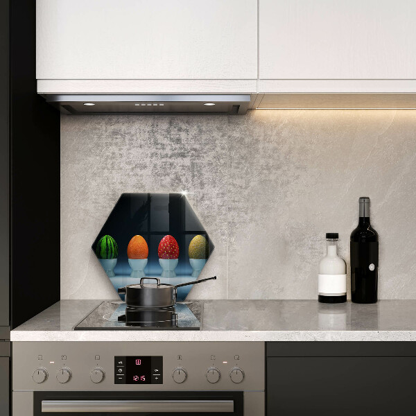 Deska szklana do kuchni Abstrakcja owoce jajka