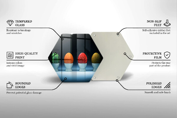 Deska szklana do kuchni Abstrakcja owoce jajka