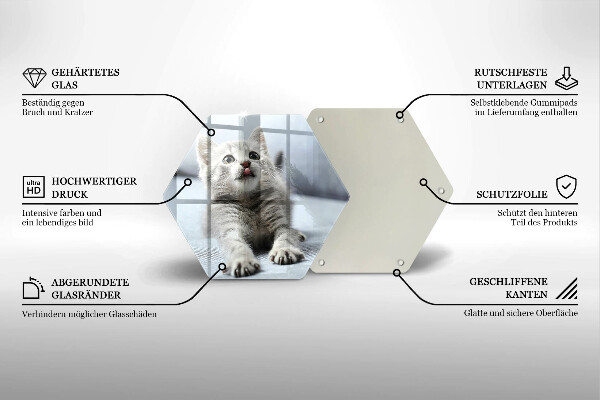 Deska szklana do kuchni Mały uroczy kotek