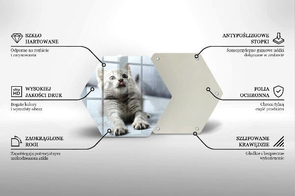 Deska szklana do kuchni Mały uroczy kotek