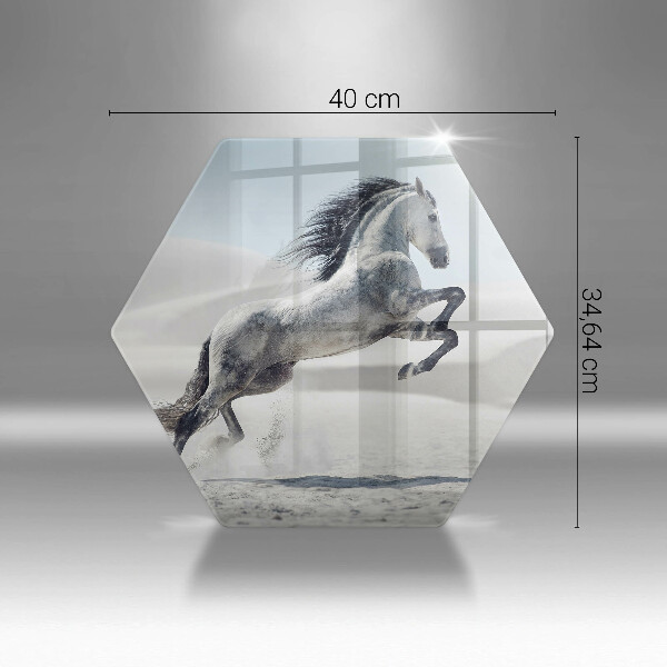Deska szklana do kuchni Biały koń rumak
