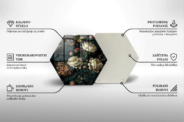 Deska kuchenna Vintage kwiaty piwonii
