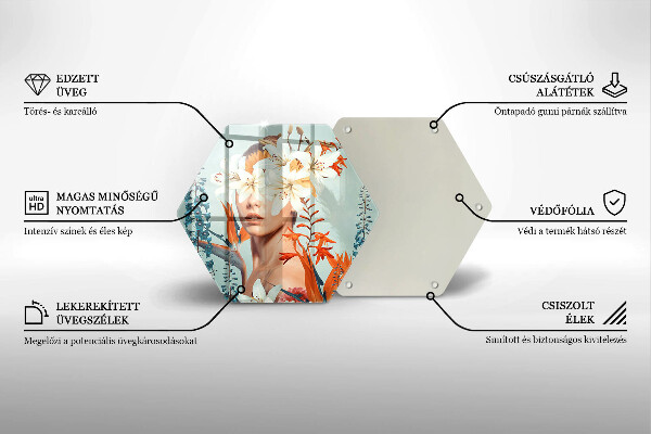 Deska szklana do kuchni Kobieta w kwiatach