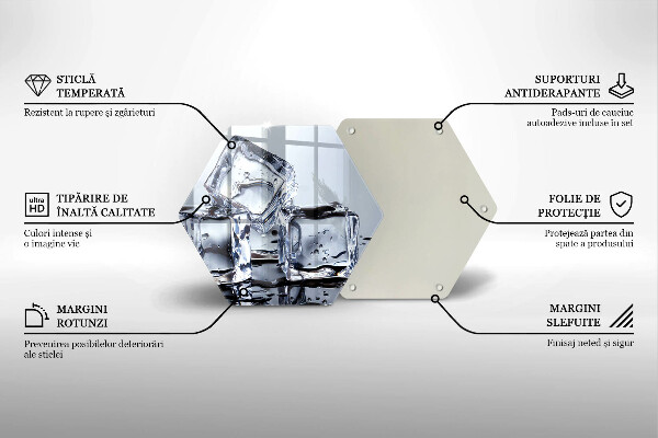 Deska szklana do kuchni Kostki lodu