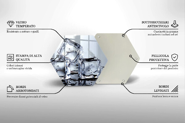 Deska szklana do kuchni Kostki lodu