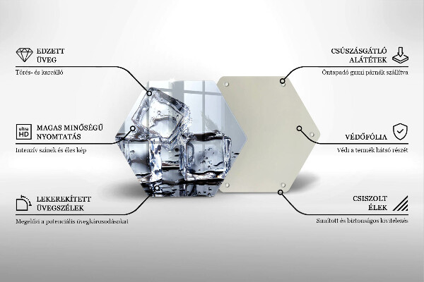 Deska szklana do kuchni Kostki lodu