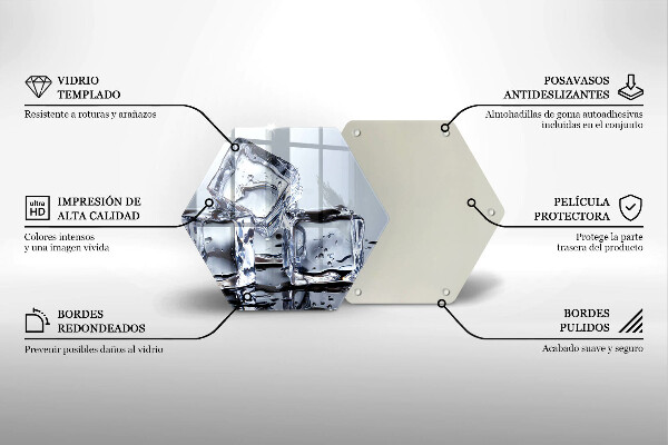 Deska szklana do kuchni Kostki lodu