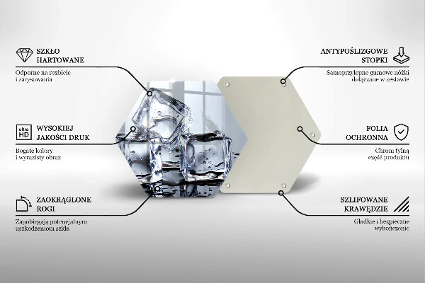 Deska szklana do kuchni Kostki lodu