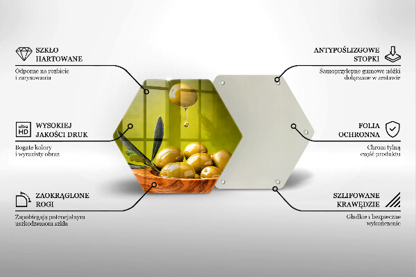 Deska szklana do kuchni Smaczne oliwki