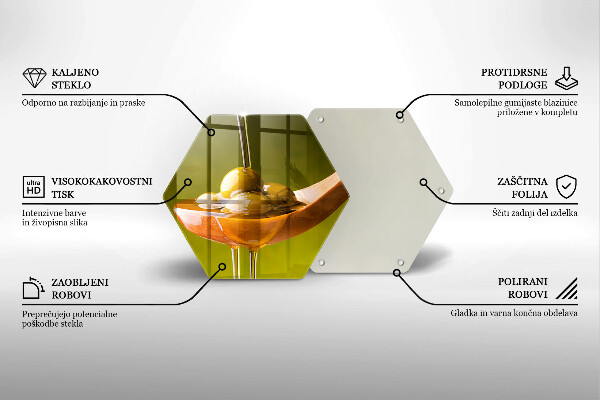 Deska szklana do kuchni Oliwa i oliwki