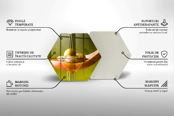 Deska szklana do kuchni Oliwa i oliwki