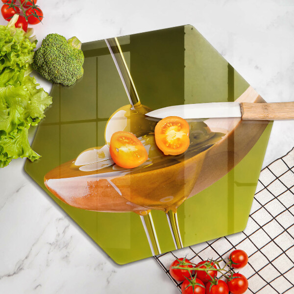 Deska szklana do kuchni Oliwa i oliwki